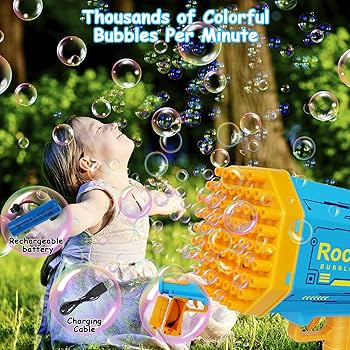 Magical bubble Gun for kids 80 Holes - مسدس فقاعات سحري للأطفال بـ 80 فتحة