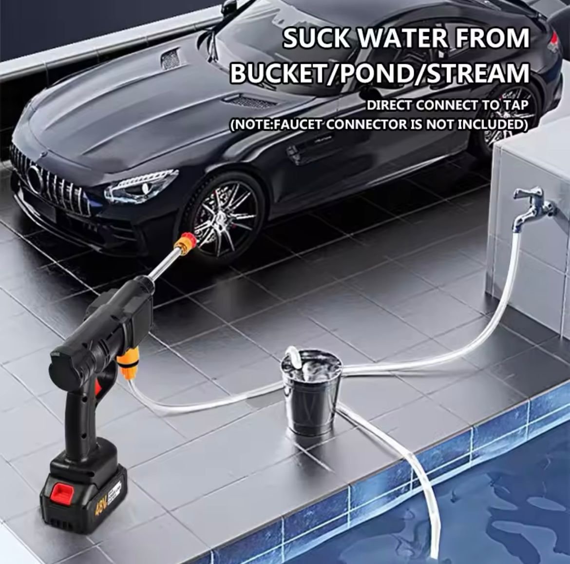 Double Battery Car Washer Gun – مسدس غسيل سيارات ببطاريتين