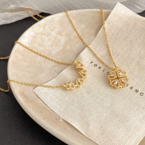 Magnetic Golden Flower Pendent - قلادة زهرة ذهبية مغناطيسية