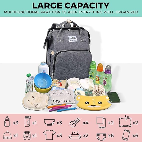 Baby Bag Diaper Bag with Changing Station - حقيبة حفاضات للأطفال مع محطة تغيير