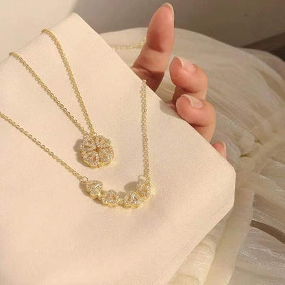 Magnetic Golden Flower Pendent  - قلادة زهرة ذهبية مغناطيسية