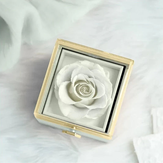 SQUARE Ring/Rose Box -  خاتم مربع / علبة ورد